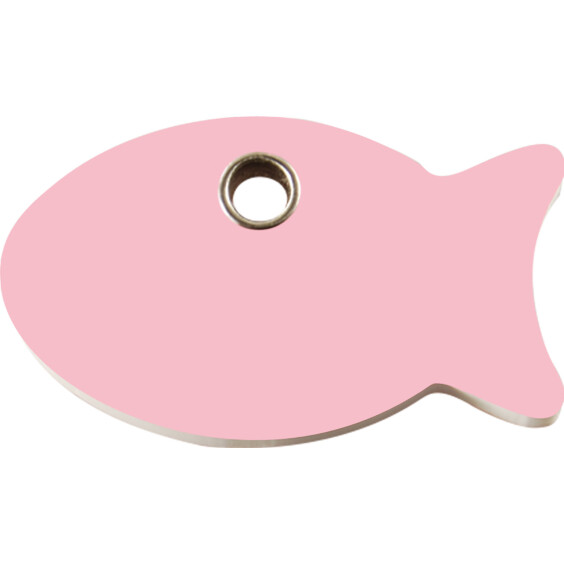 Médaille plastique poisson rose clair petite