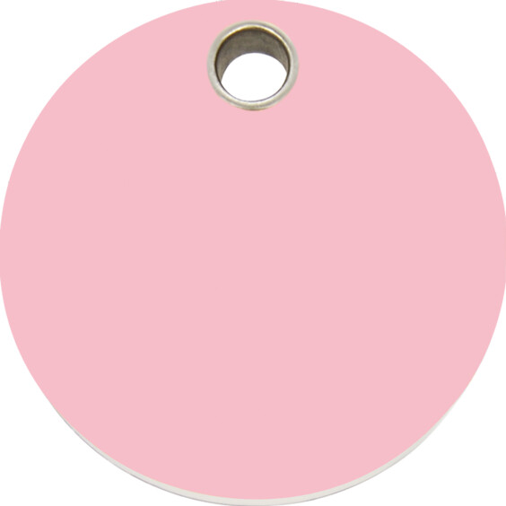 Médaille plastique ronde rose clair