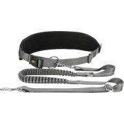 Ceinture ventrale canicross avec laisse noir