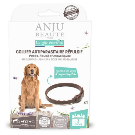 Collier antiparasitaire répulsif chien moyen Anju Beauté