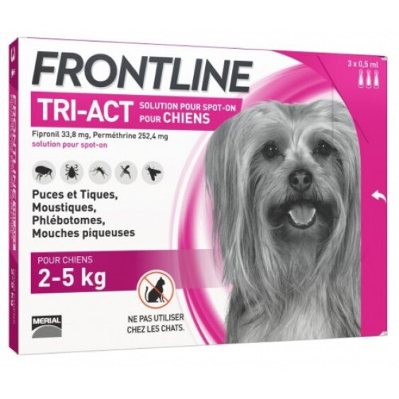 FRONTLINE Pipette Tri-Act très petit chien de 2 à 5 kg