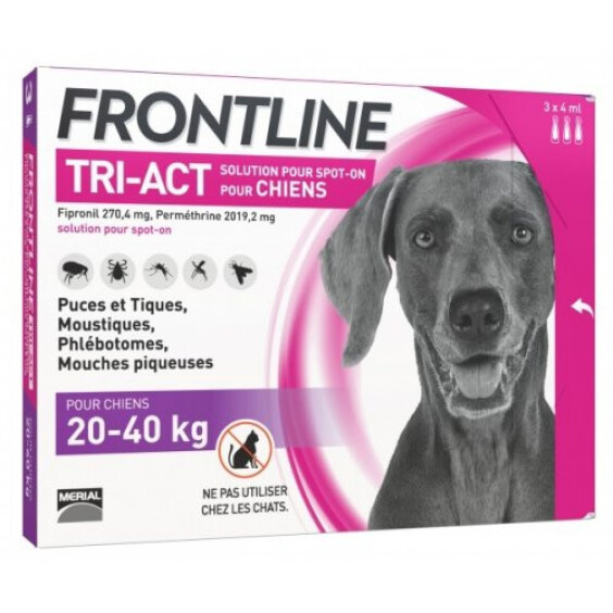 FRONTLINE Pipette Tri-Act grand chien de 20 à 40 kg