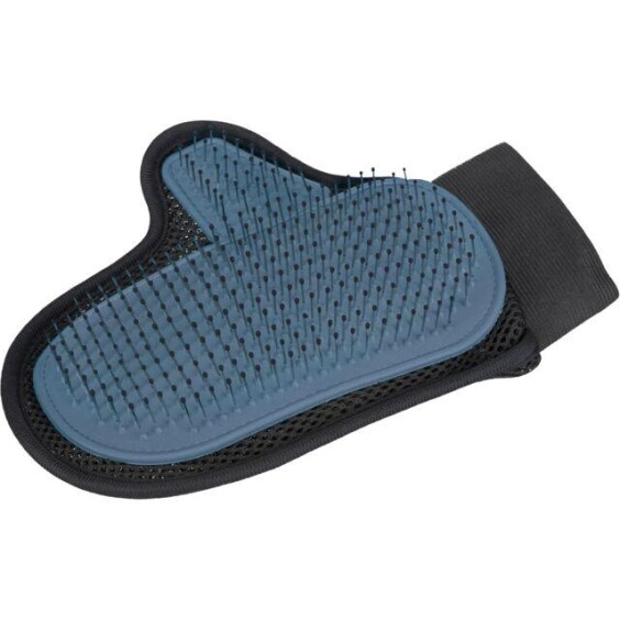 Gant de soin pour poils longs avec brosse