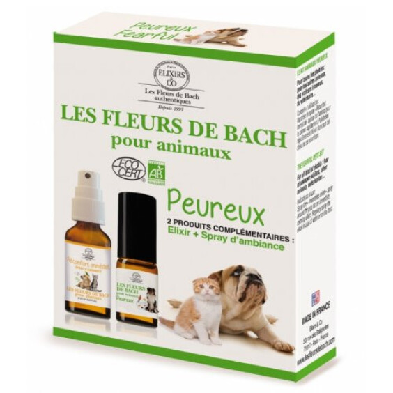 Coffret programme fleurs de Bach animaux peureux