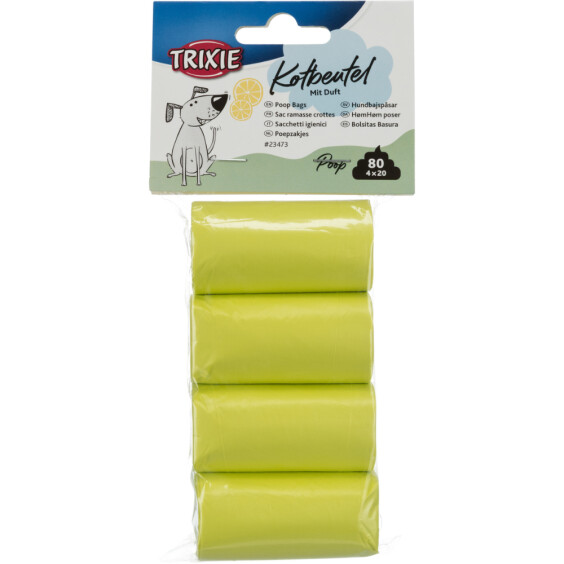 Sac ramasse-crottes parfum citron 4 x 20 sacs