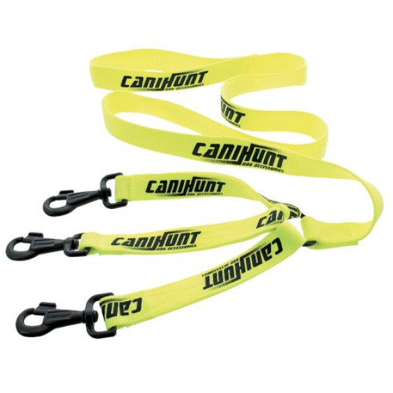Laisse accouple triple jaune Canihunt