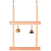 Double balançoire en bois 2 clochettes