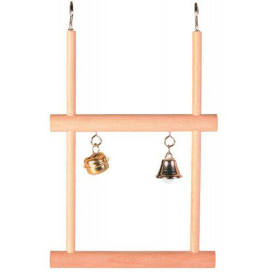 Double balançoire en bois 2 clochettes