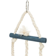 Jouet oiseau bois coloré sur corde 24cm