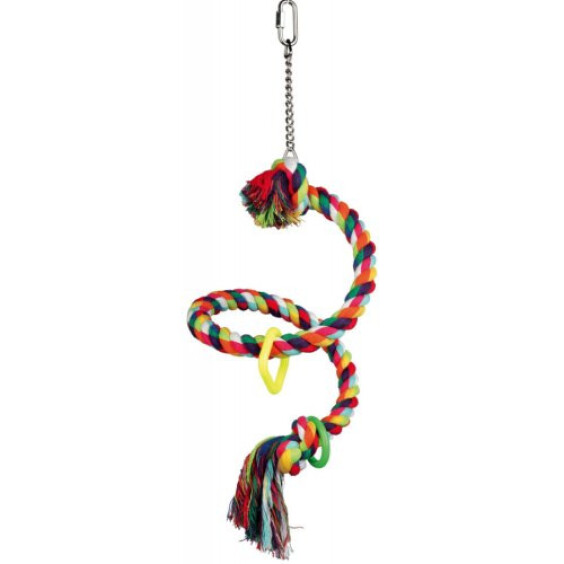 Perchoir oiseau en corde spirale 50 cm