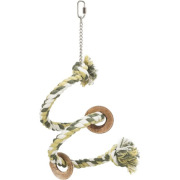 Perchoir oiseau en corde spirale 50 cm