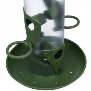 Mangeoire oiseaux extérieure colonne vert 2 perchoirs