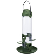 Mangeoire oiseaux extérieure colonne vert 2 perchoirs