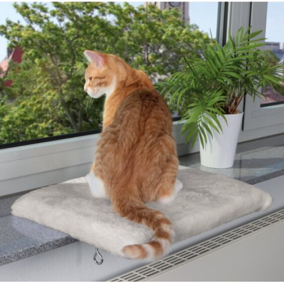Hamac de rebord de fenêtre pour chat gris clair