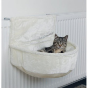 Hamac Confort chat radiateur en peluche blanc