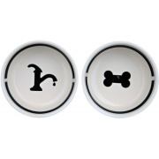 Set de gamelles Eat on feet blanc et noir