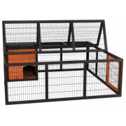 Enclos lapin XL avec toit Natura noir
