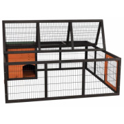 Enclos lapin XL avec toit Natura noir