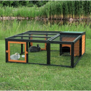 Enclos lapin XL avec toit Natura noir