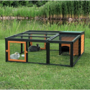 Enclos lapin XL avec toit Natura noir