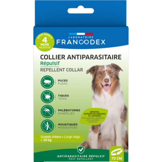 Collier anti-puce grand chien naturel Francodex