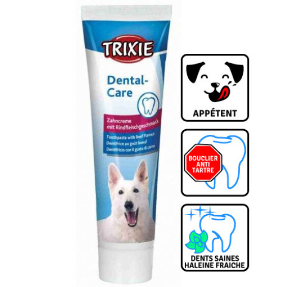 Dentifrice chien goût boeuf