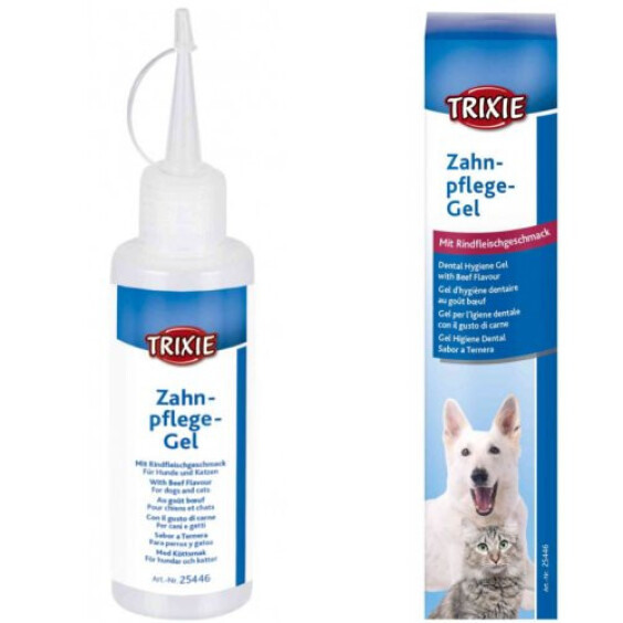 Gel d'hygiène dentaire goût boeuf pour chat et chien