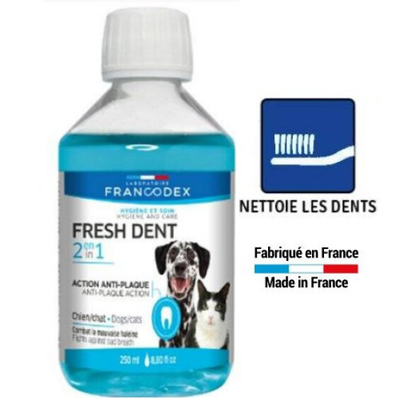 Dentifrice chien et chat Fresh dent 2 en 1 Francodex