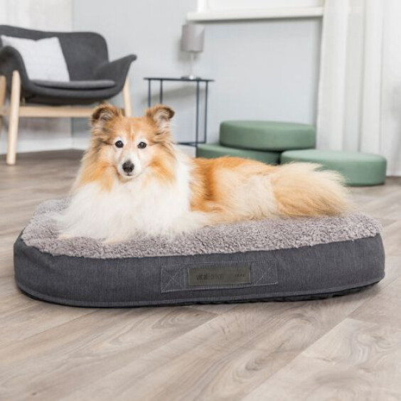 Coussin ovale gris déhoussable