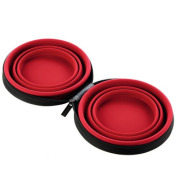 Gamelle List rouge x2 pliable avec pochette Hunter