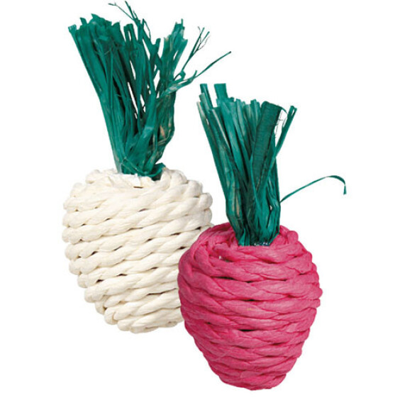 2 jouets pour rongeur radis en paille