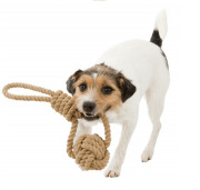 Corde de jeu avec balle tressée