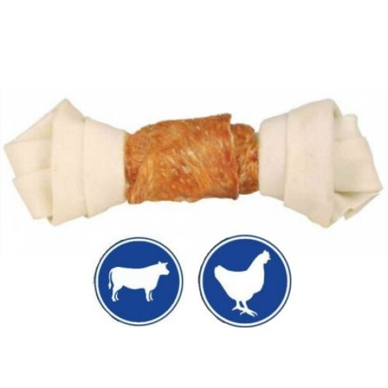 Friandise os à mâcher noué au poulet pour chien