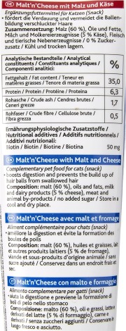 Friandise pâte de malt Cheese anti-boules de poils pour chat