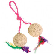 2 balles sur une corde avec plumes