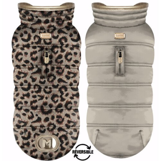 Milk & Pepper Manteau Kalahari réversible léopard et taupe