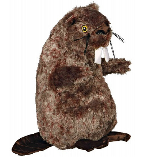 Peluche doudou Castor marron foncé 27 cm