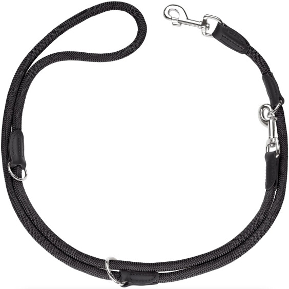 Laisse Freestyle 3 positions en corde noire Hunter