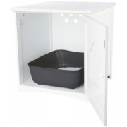 Meuble pour bac à litière pour chat fermé blanc