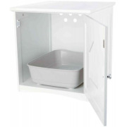 Meuble pour bac à litière pour chat fermé blanc