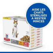 HILL'S Science Plan Sterilised Cat pour chat adulte stérilisé au poulet et au saumon 12 x 85 g