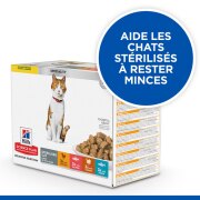 HILL'S Science Plan Sterilised Cat multipack pour chat adulte stérilisé (poulet, saumon, truite, dinde) 12 x 85 g