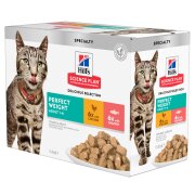HILL'S Science Plan Adult Perfect Weight pour chat adulte au poulet et au saumon 12 x 85 g