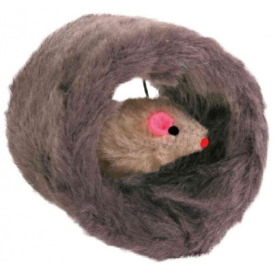 Rouleau de jeu pour chat avec souris marron
