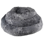 Lit rond gris pour chat et chien