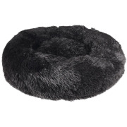 Lit rond moelleux noir pour chien et chat