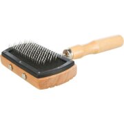 Brosse de toilettage souple design en bois
