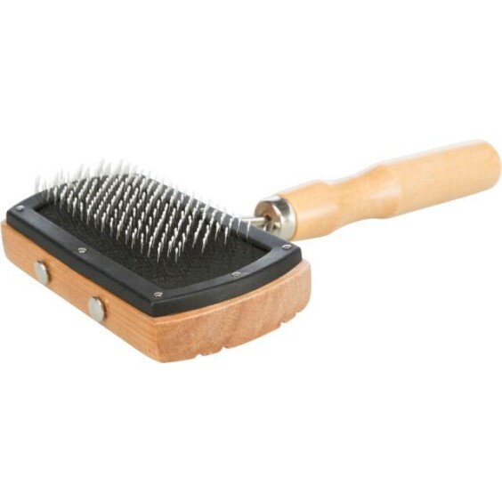 Brosse de toilettage souple design en bois 18 cm