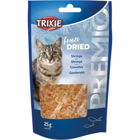 Friandise de crevettes lyophilisées pour chat