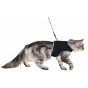 Harnais pour gros chat type Maine Coon Soft XXL noir avec laisse